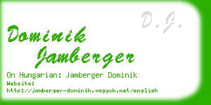 dominik jamberger business card